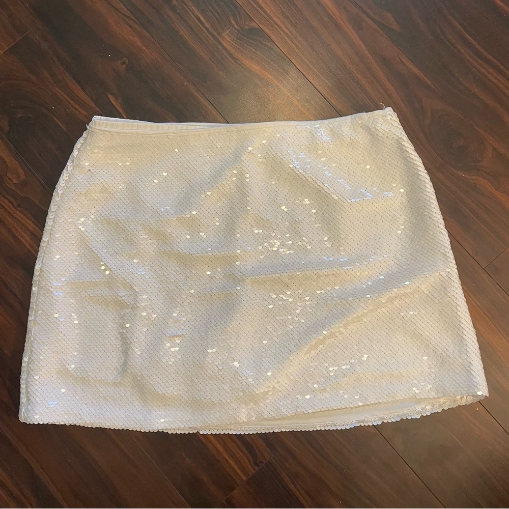Abercrombie and Fitch white sequin skirt